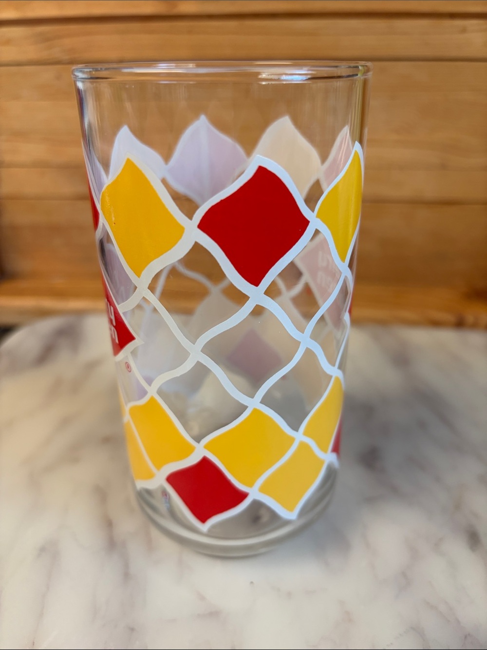 Branded Red & Yellow Diamond Pattern Glass - Picture 4 of 7